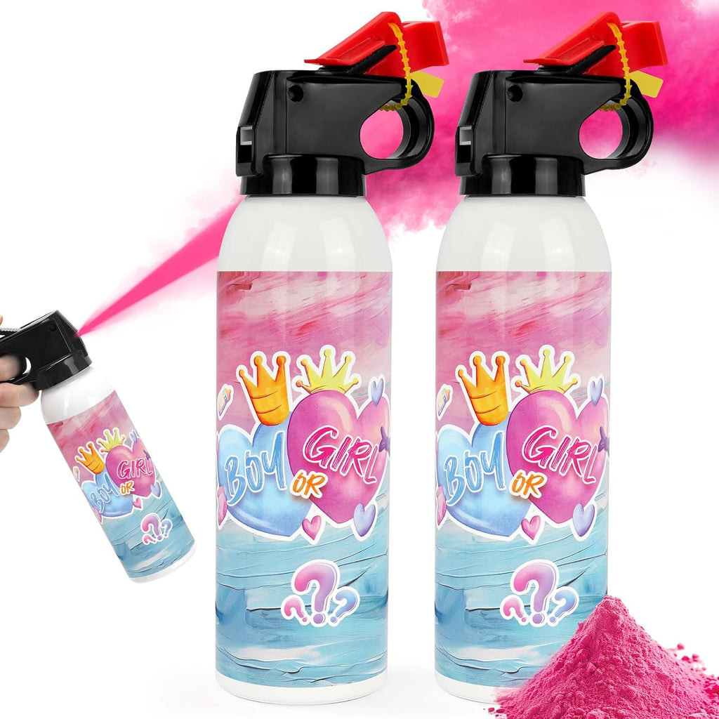 Pink gender reveal powder fire extinguishers 2 pack