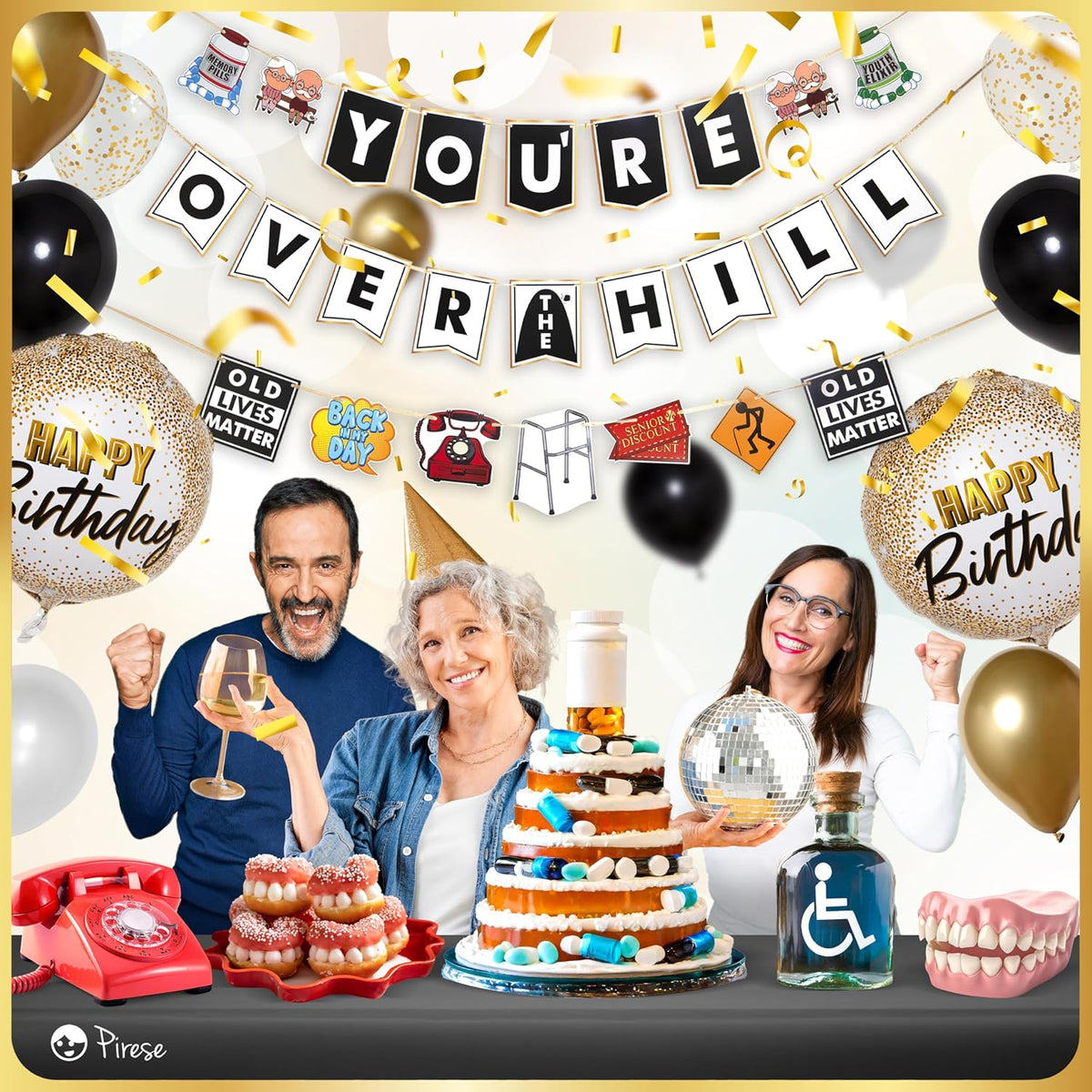 Milestone birthday decoration kit with banner