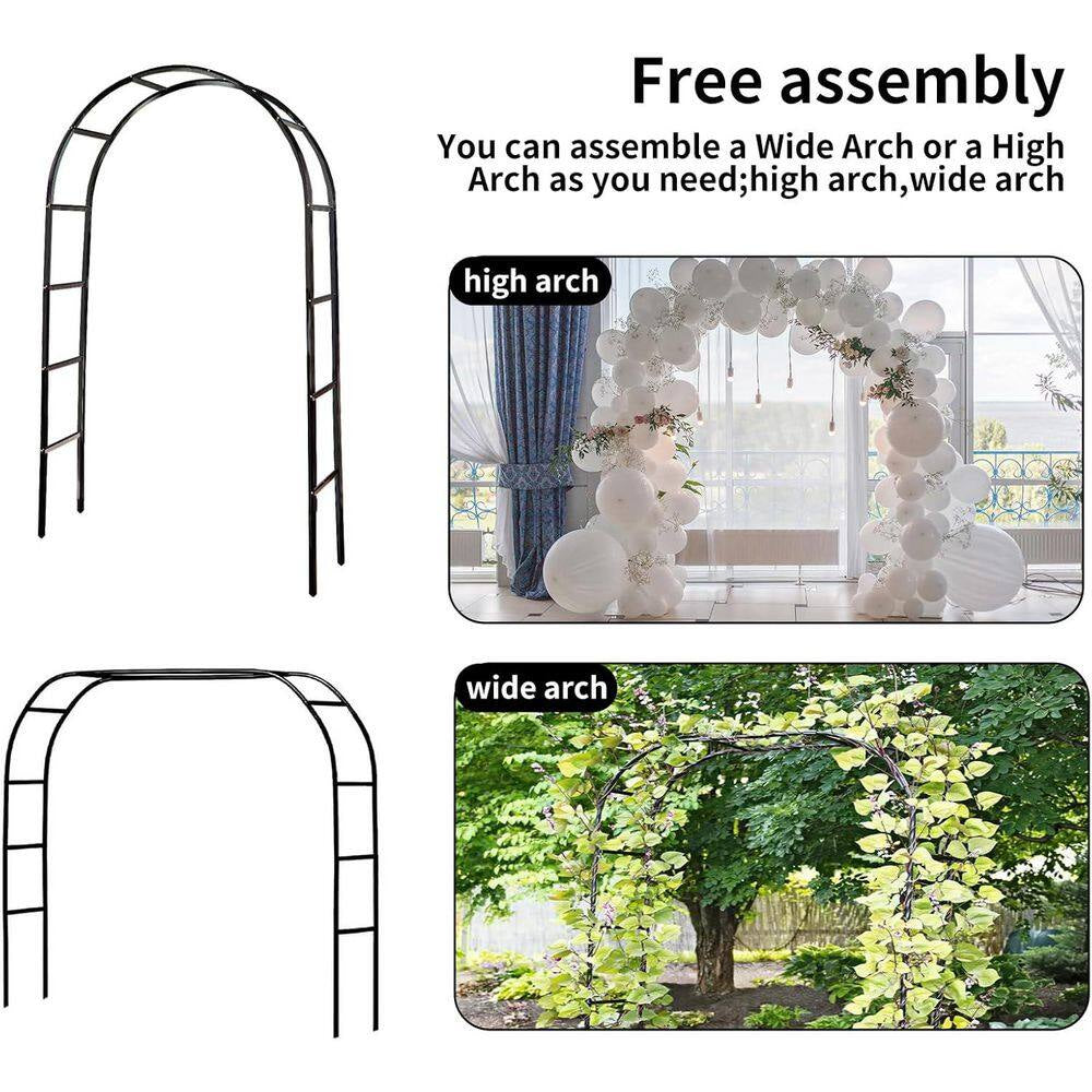Reusable black metal arch for party backdrops