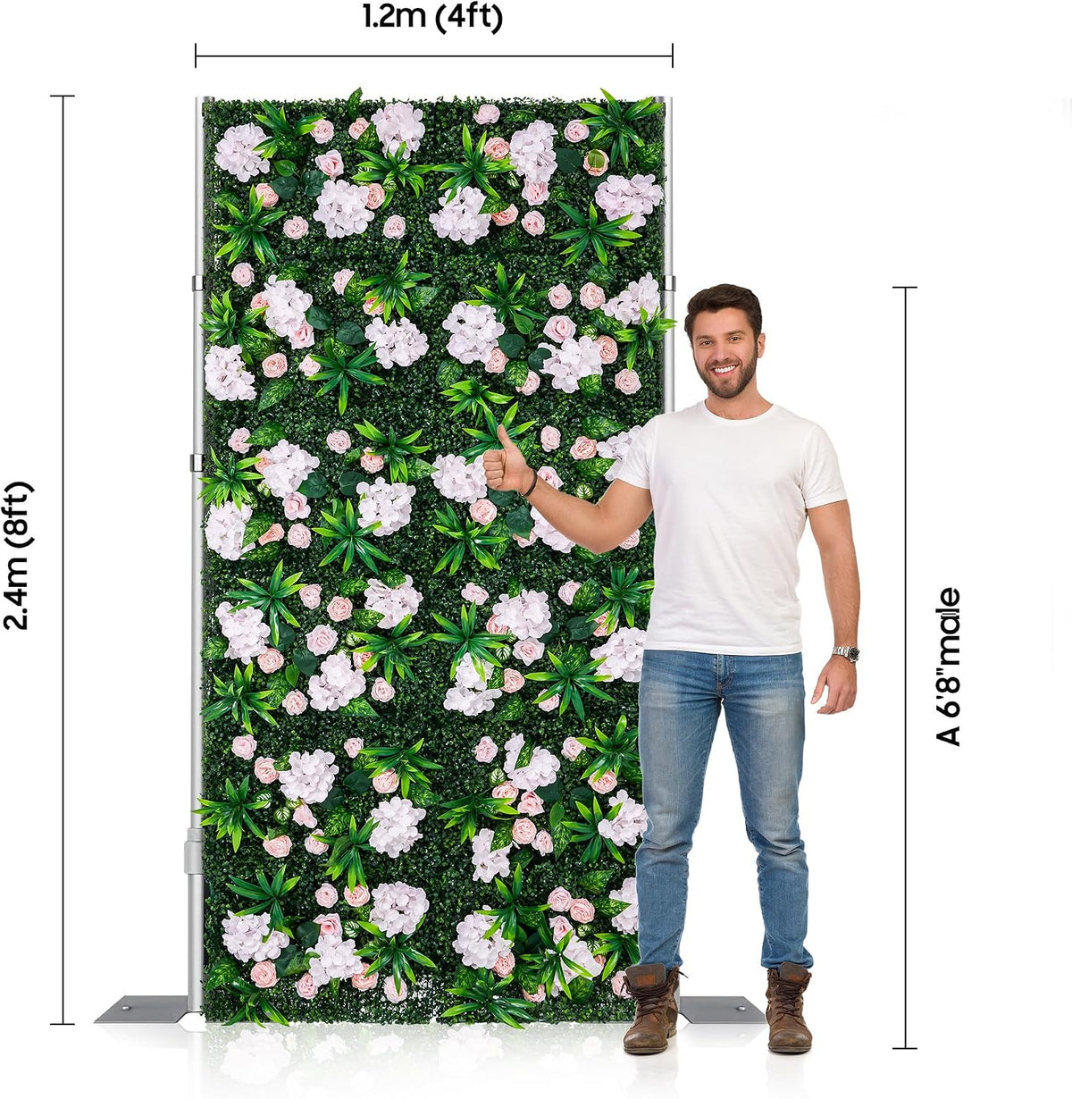 Pink rose flower wall panels for party décor