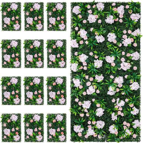 Pink hydrangea and rose flower wall for events
