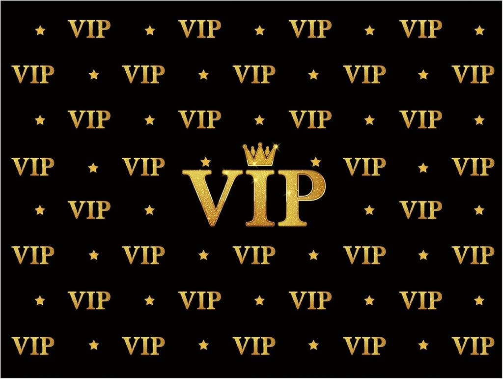 Black and gold VIP photography backdrop