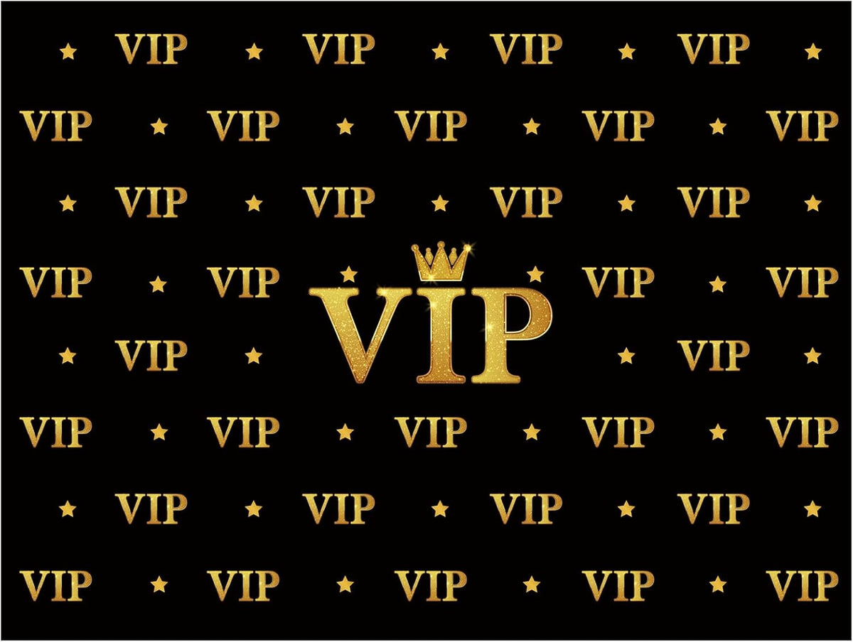 Black and gold VIP photography backdrop