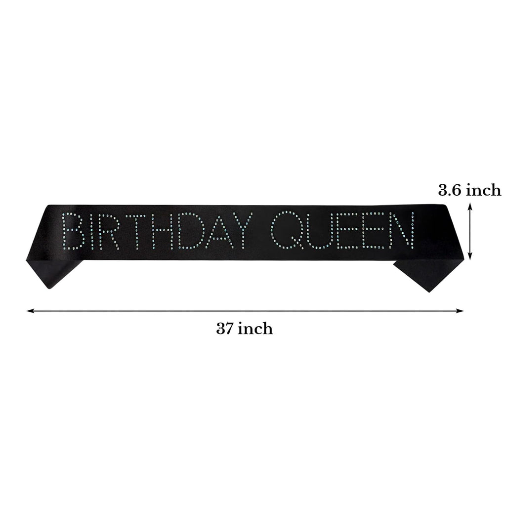 Black birthday sash for party celebrations