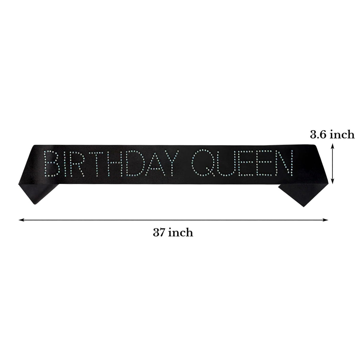 Black birthday sash for party celebrations