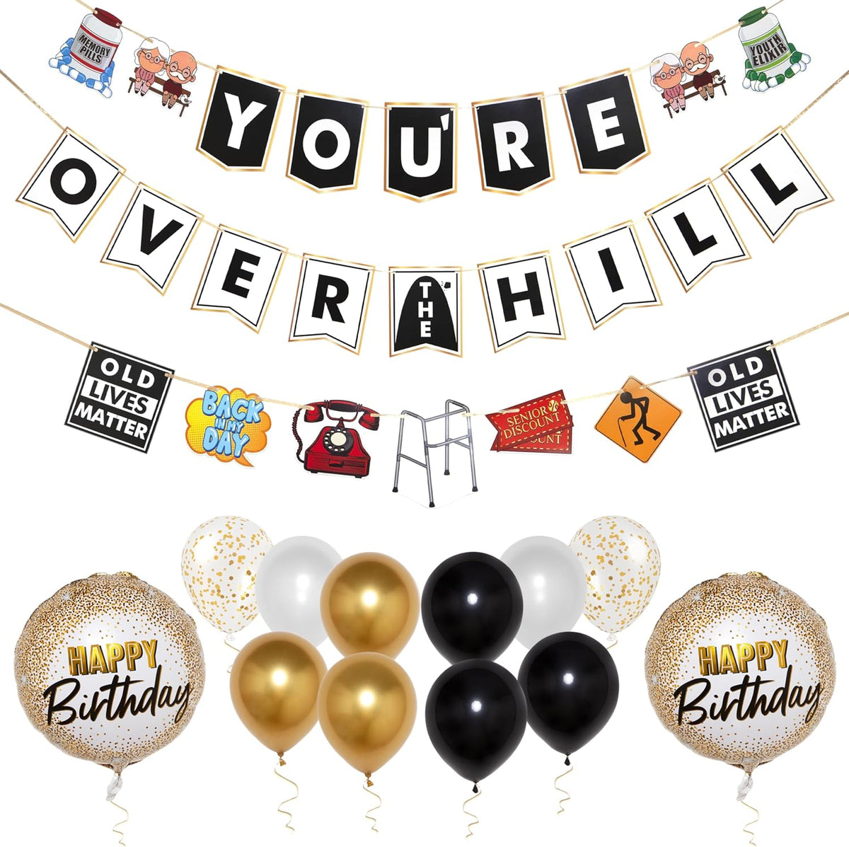 Over-the-Hill birthday decoration kit