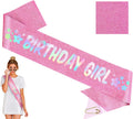 Pink floral Birthday Girl sash