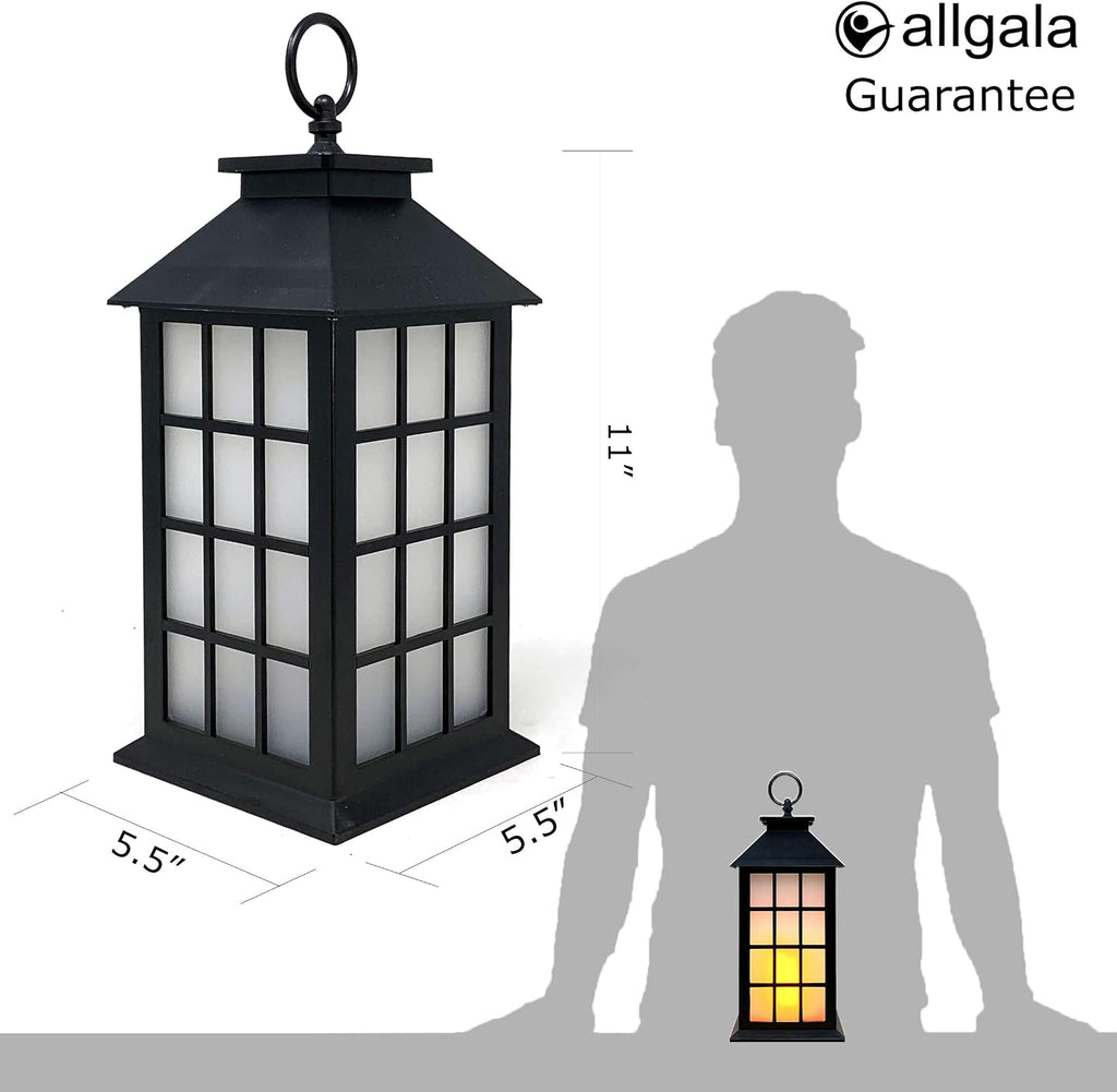 Black LED lantern for event table décor
