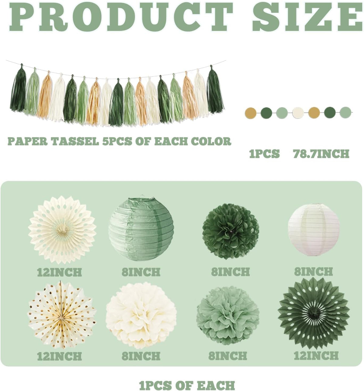 Bridal shower decoration kit with paper accents