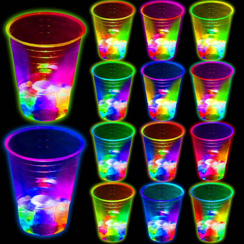 16 oz light-up party cups with flashing LED lights